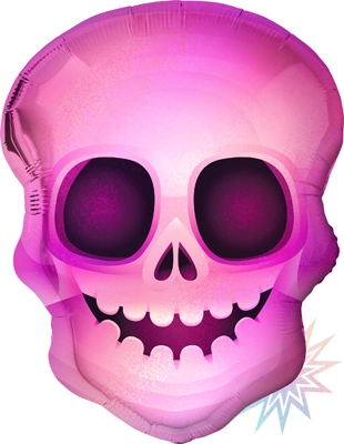 20" Halloween Glow Skull Holographic Balloon