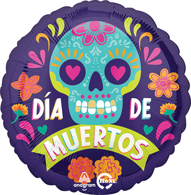 Std Day of the Dead Bold Sugar Skulls Balloon