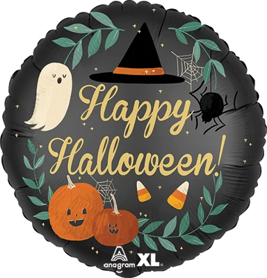 Std Halloween Nature In The Night Satin Luxe Pumpkin Balloon