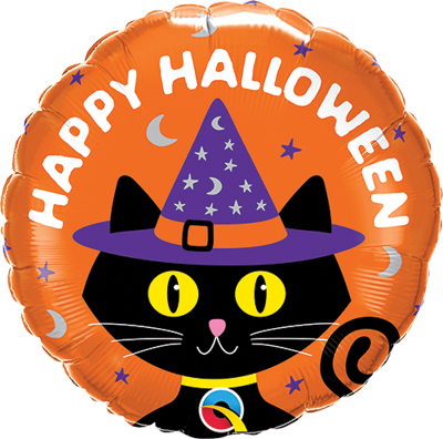 Std Halloween Black Cat & Hat Balloon