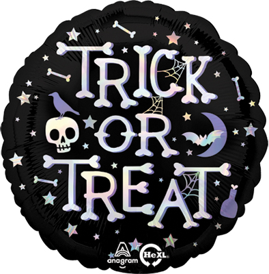 Std Halloween Trick or Treat Holographic Balloon