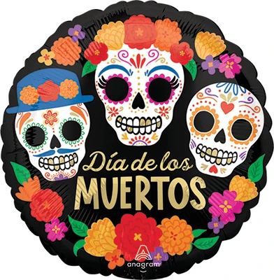 Std Day of the Dead Bright Flores Balloon