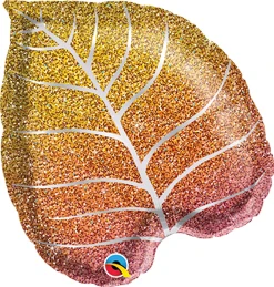 21 Inch Fall Glitter Leaf Balloon