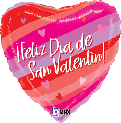 Std San Valentin Rayas de Color Balloon