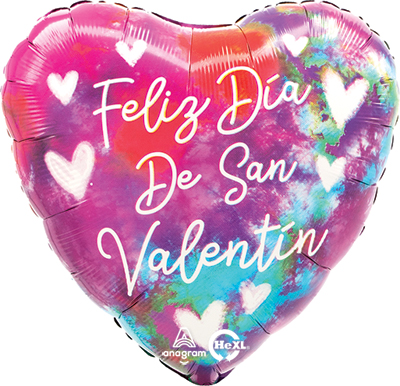 Std Feliz Dia de San Valentin Tie-Dye Balloon