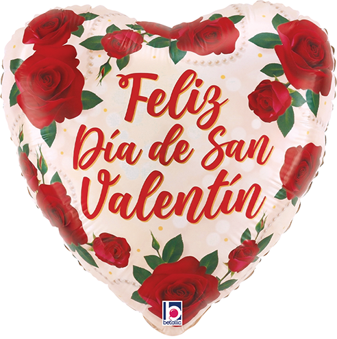 Std D&iacute;a de San Valent&iacute;n Rosas y Pearlas Balloon