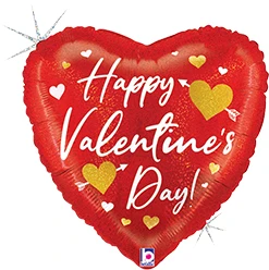 Std Valentine Heart Arrows Holographic Balloon
