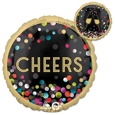 Std New Year Cheers Colorful Confetti Balloon