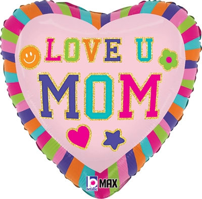 Std Mother's Day Love You Mom Patches Balloon