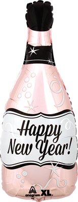26 Inch Std Shape New Year Rose Gold Bottle Balloon
