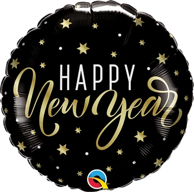 Std New Year Gold Stars Balloon