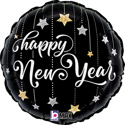 Standard New Year Sparkling Stars Balloon