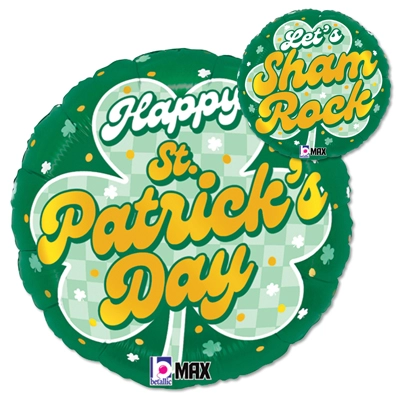 Std St. Patrick's Day Checkered Shamrock Balloon