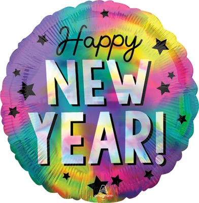 Std New Year Stars Holographic Balloon