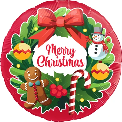 18"  Christmas Wreath Balloon