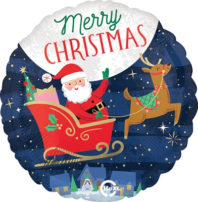 Std Christmas Starry Night Santa Balloon