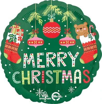 Std Christmas Beary Stockings Balloon