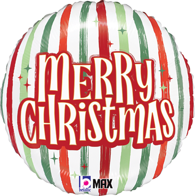 Std. Christmas Retro Stripes Balloon