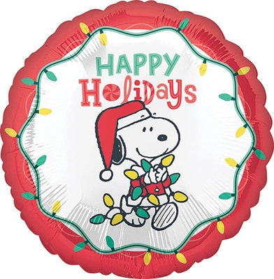 Std Happy Holidays Peanuts Balloon