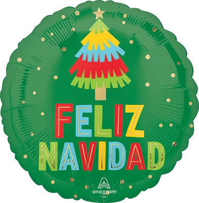 Std Feliz Navidad Festive Fringe Balloon
