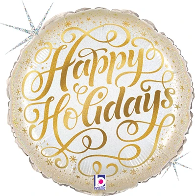 Standard Christmas Glistening Happy Holidays Balloon