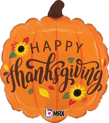 18 Inch Thanksgiving Sunflowers Pumpkin Balloon