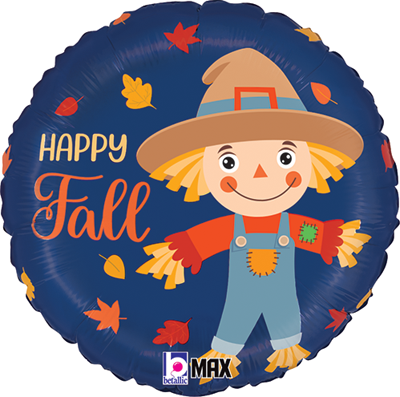 Std. Fall Cute Scarecrow Leaves Balloon