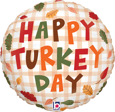 Std Thanksgiving Turkey Day Fall Plaid Balloon