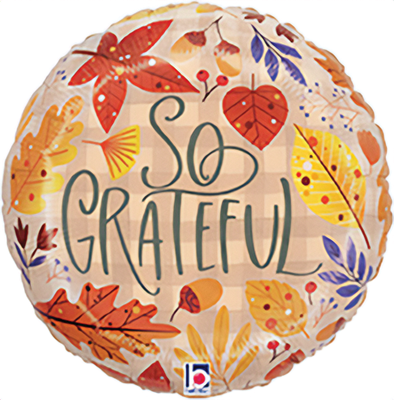 Std So Grateful Fall Leaves Balloon