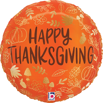 Std Thanksgiving Elegant Leaves Balloon