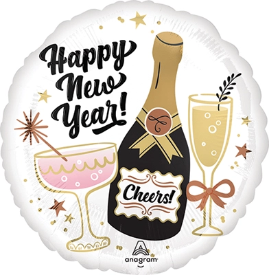 Std New Year Radiant Toasts Balloon