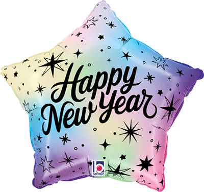 Std New Year Dreamy Stars Balloon