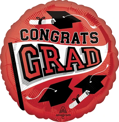 Std Grad School Color Pennant Red Balloon