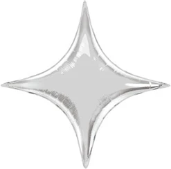 40 Inch Air-fill Silver Starpoint Decor Balloon