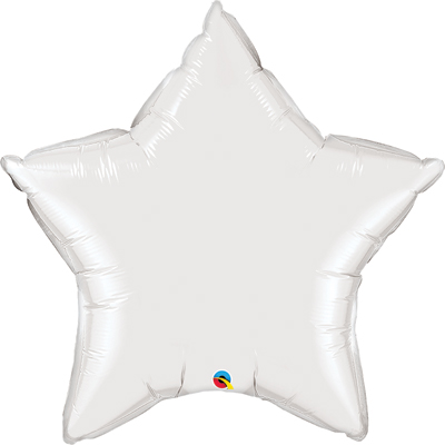 36 Inch Jumbo White Foil Star Balloon
