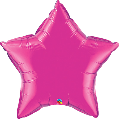 36 Inch Jumbo Magenta Foil Star Balloon