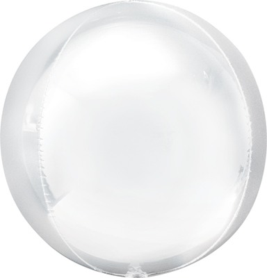 16 Inch White Orbz Balloon