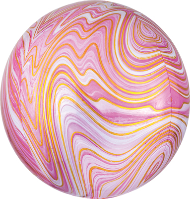 16 Inch Orbz Pink Marble Balloon
