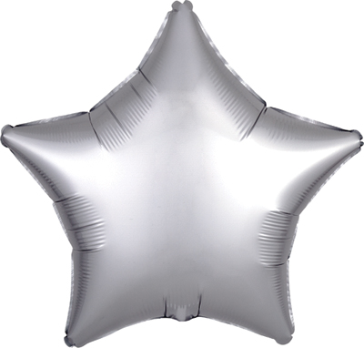 19 Inch Platinum Satin Luxe Star Balloon