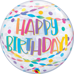 22 Inch Birthday Streamers Bubble Balloon