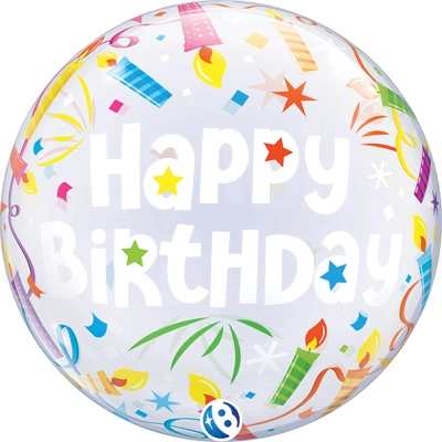 22 Inch Birthday Lit Candles Bubble Balloon