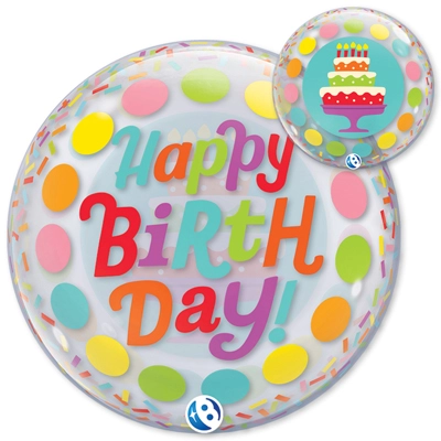 22 Inch Birthday Colorful Dots Bubble