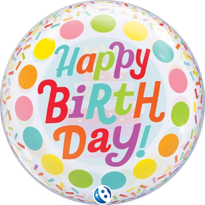 22 Inch Birthday Colorful Dots Bubble