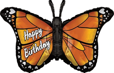 36" Birthday Monarch Butterfly Balloon