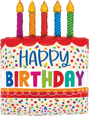 30 Inch Birthday Cake Bright Candles Balloon
