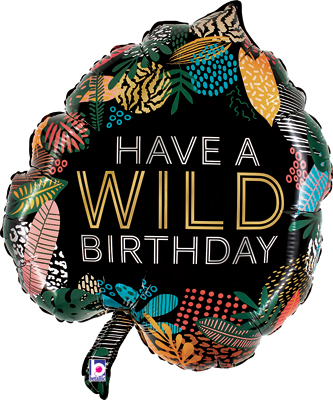 30 Inch Wild Birthday Tropical Leaf Balloon