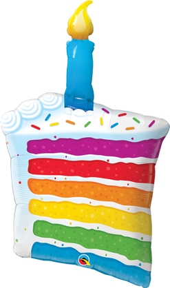42 Inch Birthday Rainbow Cake & Candle Balloon