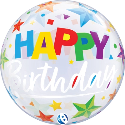 22 Inch Birthday Brilliant Stars Bubble Balloon