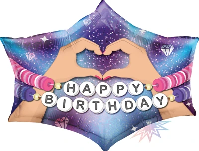 30" Birthday Bestie Bracelets Holographic Balloon