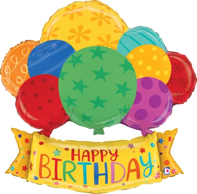 37" Birthday Balloons Banner Balloon
